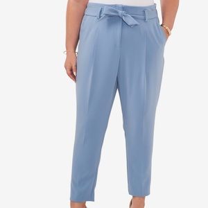 Vince Camuto Belted Cropped Trousers Blue NWT